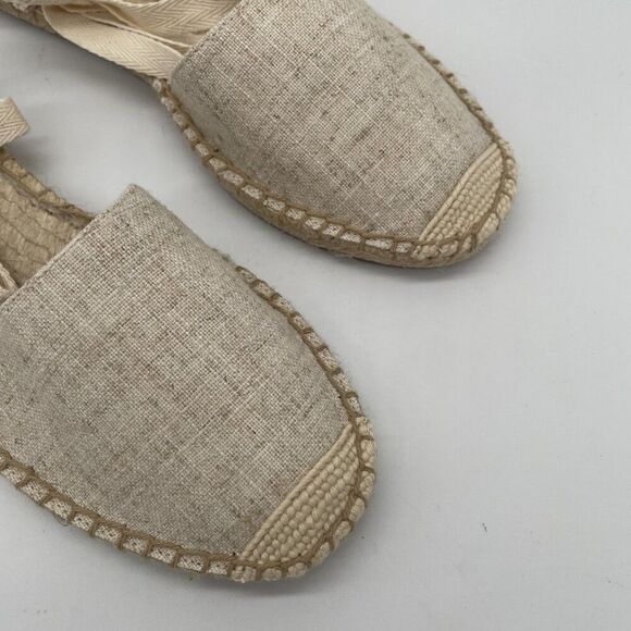 NEW J Crew Shoes Womens Size 6.5 Espadrille Linen Ankle Wrap Flat Summer Casual - Picture 3 of 10
